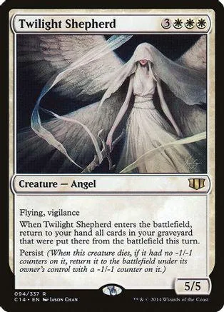 Angel creature card featuring a white-robed figure with large wings.