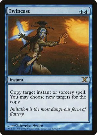 Card art depicts a dark-haired figure with a glowing blue cross against an orange sky.