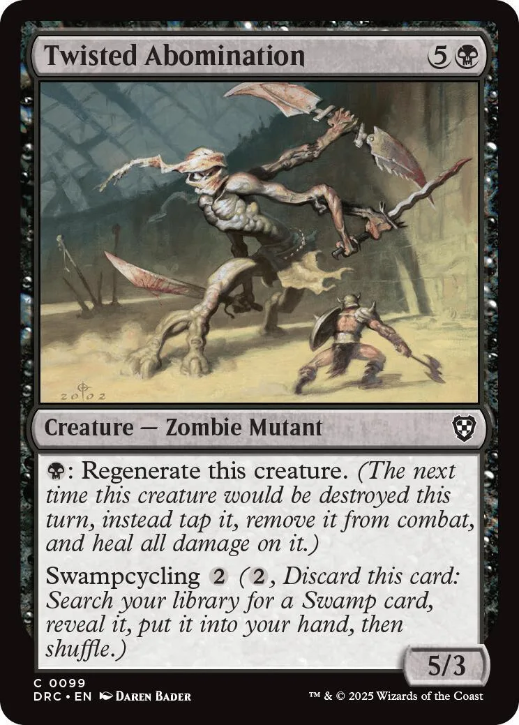 Zombie creature card art showing monstrous figures in a dark, swampy environment.