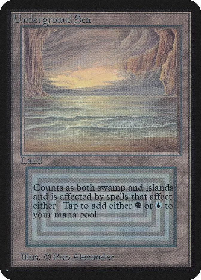 Magic: The Gathering Underground Sea land card, swamp/island art, standard card frame.