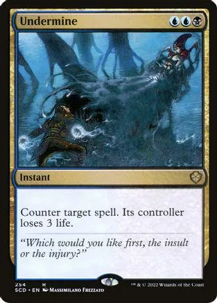 Blue and black magic card art showing dark, watery scene with figures.