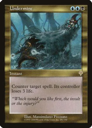 Dark, stormy scene on a Magic: The Gathering card titled "Undermine.