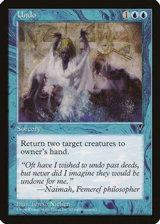 Mystical scene on a Magic: The Gathering card, featuring swirling colors and a central figure.