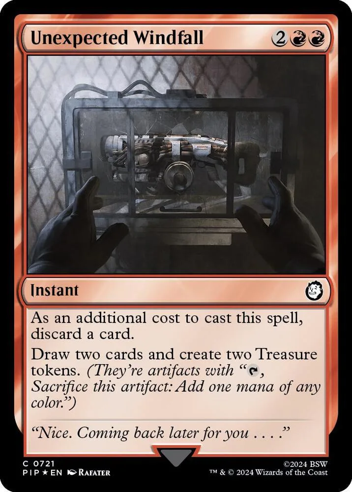 Card art shows hands holding a mechanical object inside a glass case.