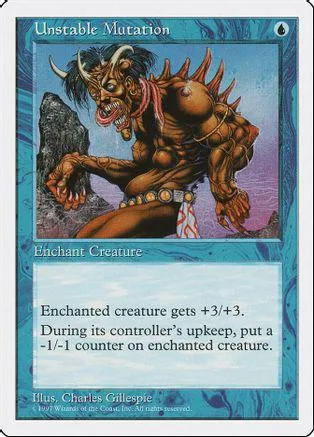 Monster creature with horns and spikes on a blue and purple background.