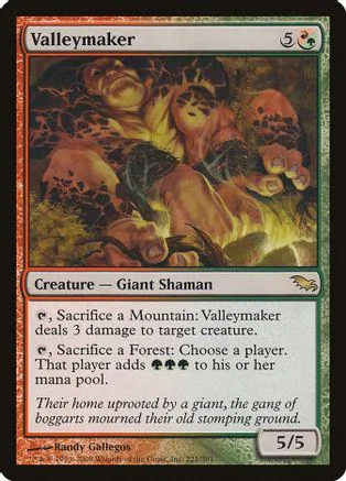 Giant shaman creature card art, brown and green tones, showing a large figure.