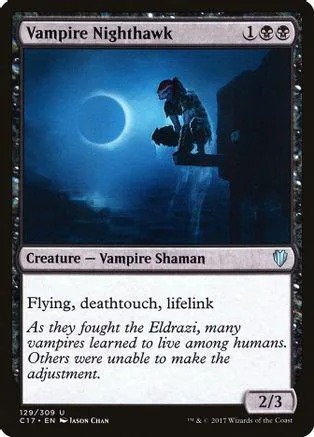 Vampire Nighthawk card art: dark, moonlit scene with a shadowy creature.
