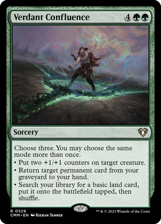 Green magic card art showing a figure amidst swirling green energy.