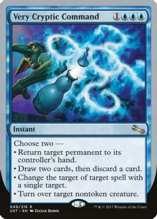Blue and purple magic spell card featuring a dark creature and glowing energy.