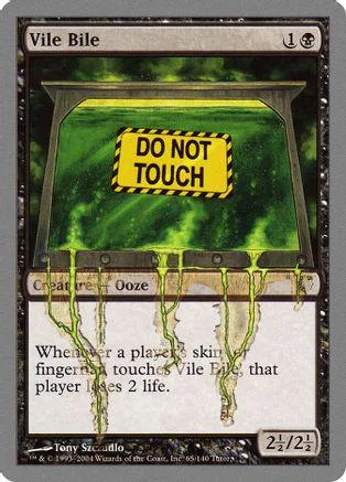 Green slime barrier with "DO NOT TOUCH" sign on a card.