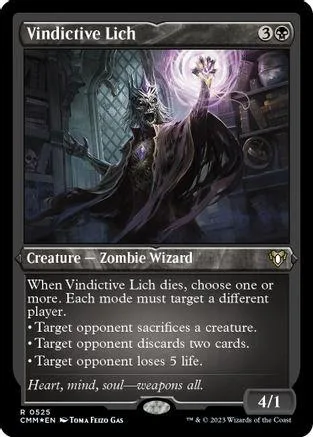 Dark wizard creature card, black and purple art, showing a shadowy figure.