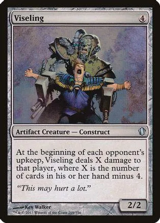 Creature card art: monstrous figure with blue and green tones.