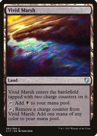 Landscape art card, Vivid Marsh, showing colorful, swirling marshland.