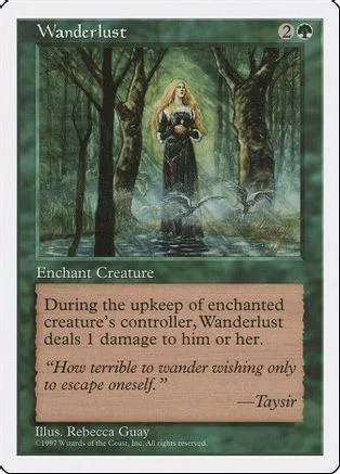 Fantasy woman in dark dress stands in a misty, wooded swamp scene.