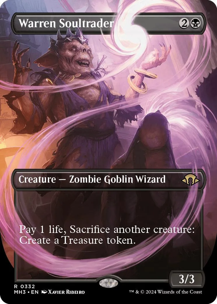 Zombie goblin wizard card art, purple and dark tones, showing a monstrous figure.