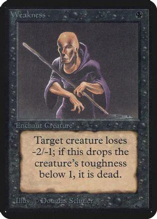 Card art: bald man in dark hood holding a staff against a dark background.