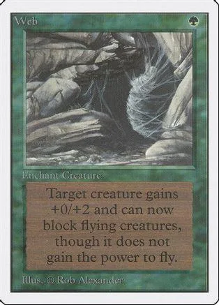Green and grey fantasy art card with text box. Enchant Creature ability visible.