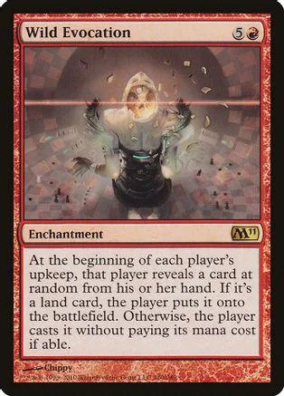 Mystical figure in glowing robes on a dark, cosmic background. Wild Evocation card.