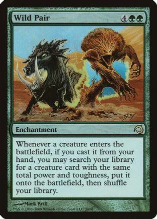 Black and white wild boar creature on a Magic: The Gathering card.