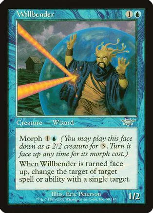 Wizard character casting a blue energy spell from a card.