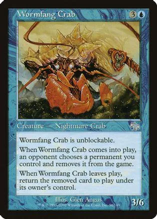 Orange and brown crab monster card art, creature type, with text box.