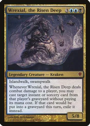 Dark kraken creature art on a Magic: The Gathering card.