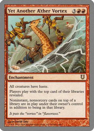 Card art depicts jungle scene with various animals and a vortex. Enchantment card.
