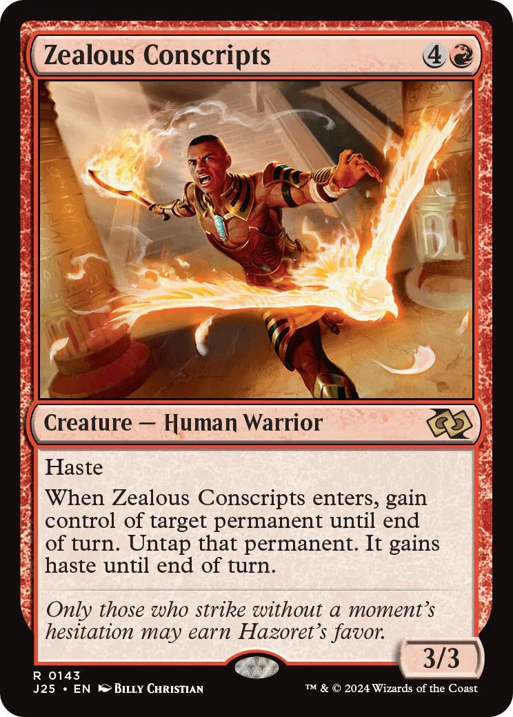 Warrior character engulfed in fire on a Magic: The Gathering card.