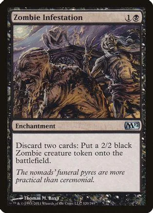 Zombie Invasion card art: brown, decaying figures in a dark, desolate landscape.