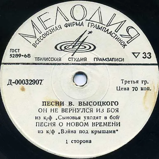 Владимир Высоцкий – Песни Владимира Высоцкого (Он Не Вернулся Из Боя)
