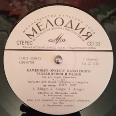 Камерный Оркестр Казахского Телевидения И Радио – Камерный Оркестр Казахского Телевидения И Радио (Vinyl, LP)