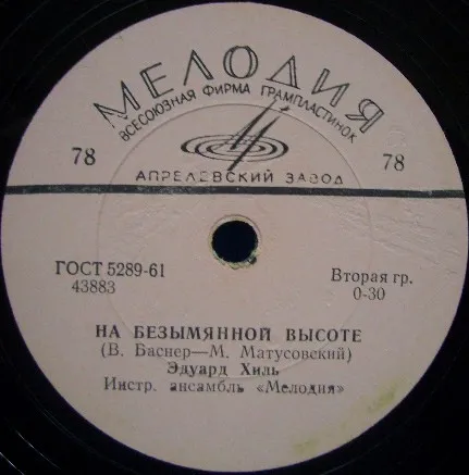 Эдуард Хиль – На Безымянной Высоте / Романтика