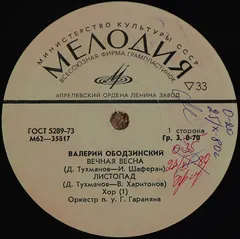 Валерий Ободзинский – Вечная Весна (Vinyl, 7")