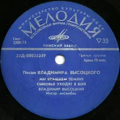 Владимир Высоцкий Мелодия – Мы Вращаем Землю (Vinyl, 7")
