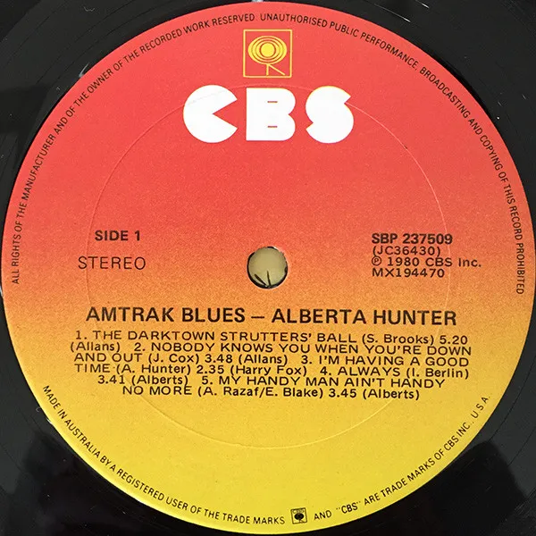 Alberta Hunter – Amtrak Blues
