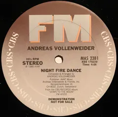 Andreas Vollenweider – Night Fire Dance (Vinyl, 12")