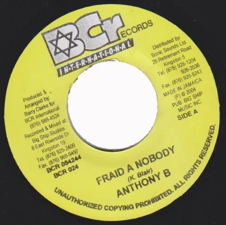 Anthony B – Fraid A Nobody