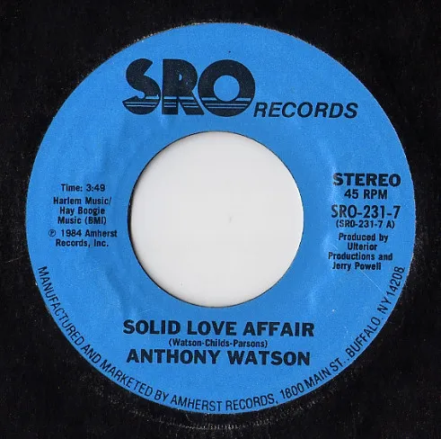 Anthony Watson (2) – Solid Love Affair / I Can't Stop This Feeling
