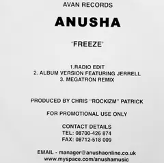 Anusha – Freeze (CD, Single)