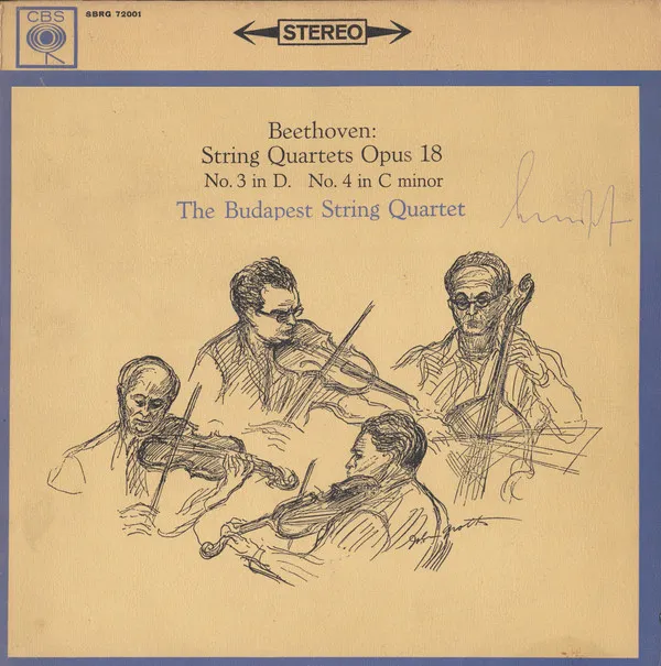 Beethoven*, The Budapest String Quartet* – String Quartets Opus 18 No. 3 In D, No. 4 In C Minor
