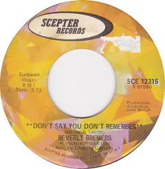 Beverly Bremers – Don't Say You Don't Remember (Vinyl, 7")