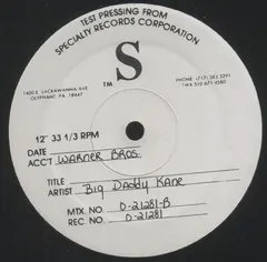 Big Daddy Kane Cold Chillin' – Smooth Operator / Warm It Up Kane (Vinyl, 12")