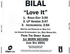 Bilal – Love It (CD, Single)