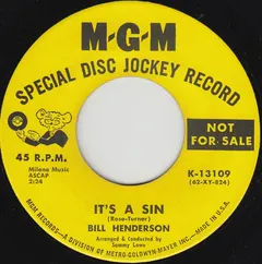 Bill Henderson (3) – It's A Sin (Vinyl, 7")
