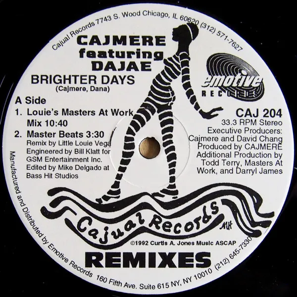 Cajmere Featuring Dajae* – Brighter Days (Remixes)