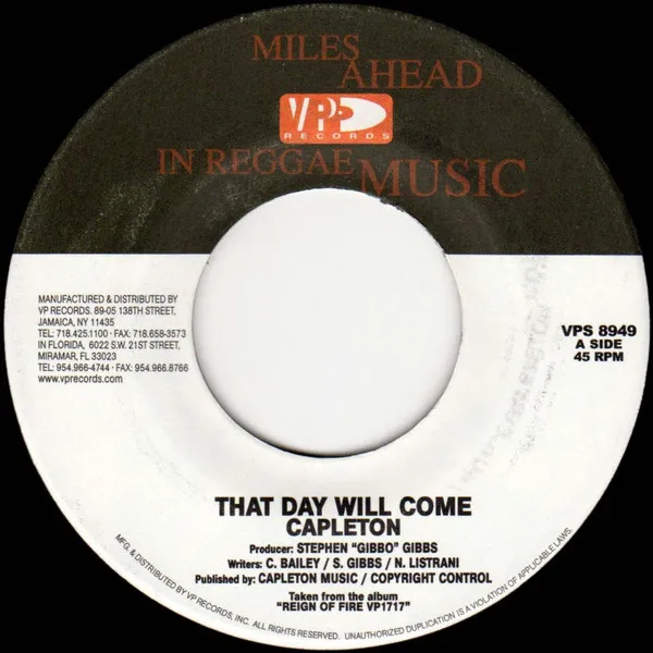 Capleton – That Day Will Come / Ton Load