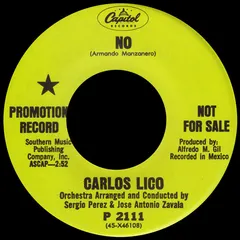 Carlos Lico Capitol Records – No (Vinyl, 7")