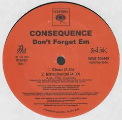Consequence (2) – Don't Forget Em (Vinyl, 12")