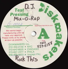 D.J. Mix-O-Rap* – Rock This (Vinyl, 12")