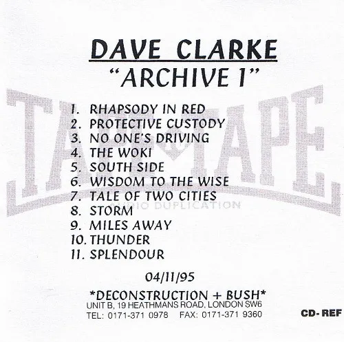 Dave Clarke – Archive One